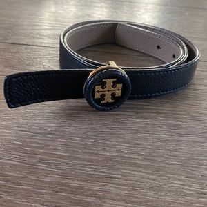 Tory Burch black and gold belt